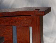 Detail pinned through-tenon on arm.